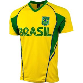 Icon Sports Boy's Brazil Performance Jersey, Youth Sizes Brazil Futbol Shirt, Brasil Soccer Short Sleeves Tee Shirt in Saudi Arabia