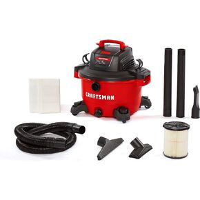 CRAFTSMAN CMXEVBE17595 16 Gallon 6.5 Peak HP Wet Dry Vac, Heavy-Duty Shop Vacuum Wet and Dry with Filter, Dust Bag, Hose and Attachments for Home Projects & Renovations