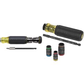 مفك الصدمات 32900 من كلاين تولز، مجموعة مقابس قلابة 7 في 1 مع مقبض، 6 أحجام للمحرك السداسي بالإضافة إلى حامل لقمة 1/4 بوصة in Kuwait