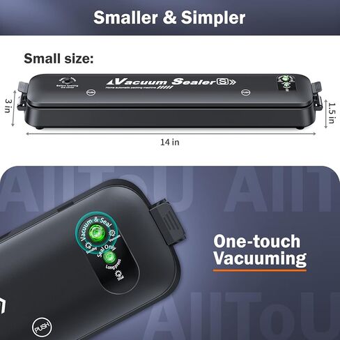 AllToU Vacuum Sealer, Food Saver Vacuum Sealer Machine, Sealer Machine Mini for Food Storage Dry and Moist Food Modes Compact,Mason Jar Vacuum Sealer in Kuwait