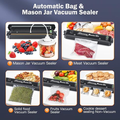 AllToU Vacuum Sealer, Food Saver Vacuum Sealer Machine, Sealer Machine Mini for Food Storage Dry and Moist Food Modes Compact,Mason Jar Vacuum Sealer in Kuwait
