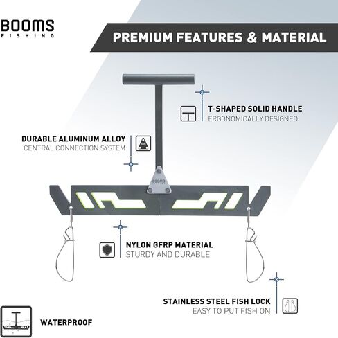 Booms Fishing TU1 Culling Beam, Tournament Fish Scale, Lightweight Foldable Style, Easy to Use and Carry, Comes with a 24" Adhesive Fish Ruler in Saudi Arabia