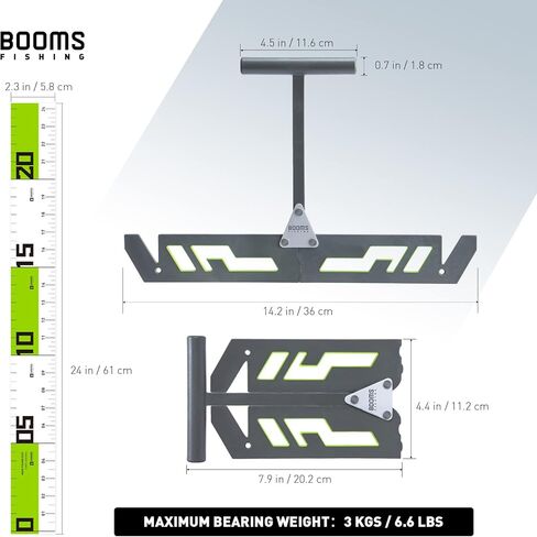 Booms Fishing TU1 Culling Beam, Tournament Fish Scale, Lightweight Foldable Style, Easy to Use and Carry, Comes with a 24" Adhesive Fish Ruler in Saudi Arabia