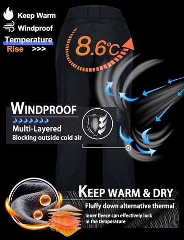 GEMYSE Women's Insulated Waterproof Ski Snow Pants Winter Windproof Snowboard Bottoms in Kuwait