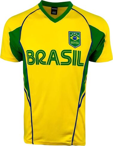 Icon Sports Boy's Brazil Performance Jersey, Youth Sizes Brazil Futbol Shirt, Brasil Soccer Short Sleeves Tee Shirt in Saudi Arabia