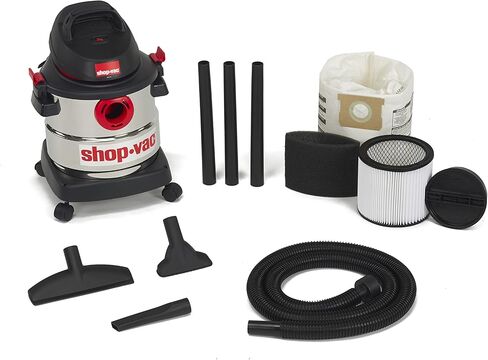 Shop-Vac 5989300 مكنسة كهربائية جافة ورطبة سعة 5 جالون 4.5 ذروة HP من الفولاذ المقاوم للصدأ، أسود، أسود in Saudi Arabia