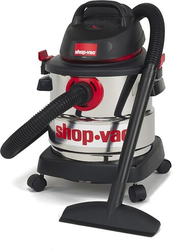 Shop-Vac 5989300 مكنسة كهربائية جافة ورطبة سعة 5 جالون 4.5 ذروة HP من الفولاذ المقاوم للصدأ، أسود، أسود in Saudi Arabia
