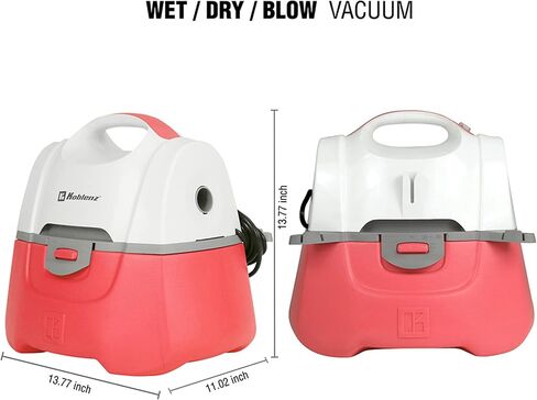 Koblenz WD-380K2B Portable Wet-Dry Vacuum, 3 Gallon 2.0HP w/adjustable floor tool, Designer Series, White-5 Year Warranty in Saudi Arabia