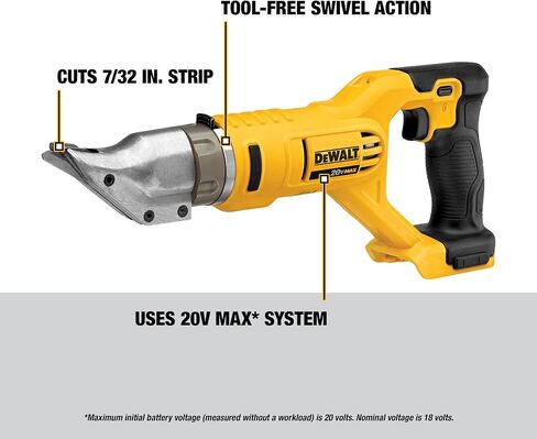 DEWALT 20V MAX Metal Shear, Swivel Head, 18GA, Tool Only (DCS491B) in Saudi Arabia