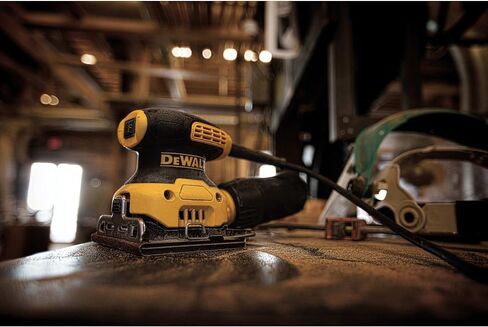 DEWALT DWE6411K 1/4 Sheet Palm Grip Sander Kit with DEWALT DWAM4326 220 Grit Mesh Sheet (5 Sheets), 1/4" in Saudi Arabia