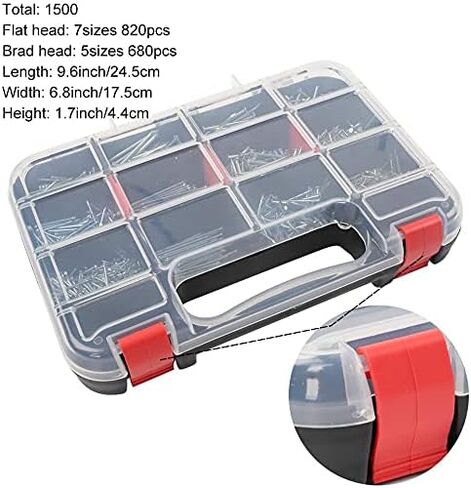 مجموعة متنوعة من الأظافر المكونة من 1500 قطعة من هونجواي، مسامير مجلفنة، 12 قطعة من الأسلاك ومسامير براد. in Kuwait