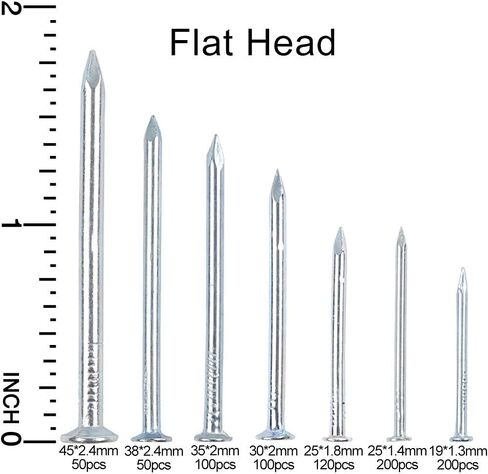 مجموعة متنوعة من الأظافر المكونة من 1500 قطعة من هونجواي، مسامير مجلفنة، 12 قطعة من الأسلاك ومسامير براد. in Kuwait