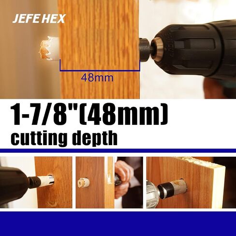 مجموعة منشار ثقب JEFE HEX مكونة من 13 قطعة، طقم منشار ثقب ثنائي المعدن، مجموعة قطع ثقب ثنائي المعدن M42 مع منشار ثقب 9 قطع - 3/4 بوصة، 7/8 بوصة، 1-1/8 بوصة، 1-3 /8"، 1-1/2"1-3/4"، 2"، 2-1/4" و2-1/2" للمعادن والخشب والخشب الرقائقي والجدران الجافة وألواح PV in Kuwait