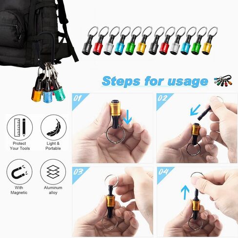 12PCS Bit Holders 1/4 Socket, Hex Shank Screwdriver Bit Holder for Impact Driver Drill Bit Keychain Extension Bar Quick Release Easy Change, Screwdriver Bit Holders for Tools & Home Improvement Gift in Saudi Arabia
