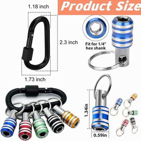 12PCS Bit Holders 1/4 Socket, Hex Shank Screwdriver Bit Holder for Impact Driver Drill Bit Keychain Extension Bar Quick Release Easy Change, Screwdriver Bit Holders for Tools & Home Improvement Gift in Saudi Arabia
