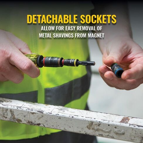 مفك الصدمات 32900 من كلاين تولز، مجموعة مقابس قلابة 7 في 1 مع مقبض، 6 أحجام للمحرك السداسي بالإضافة إلى حامل لقمة 1/4 بوصة in Kuwait