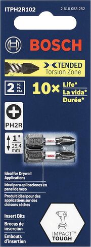 BOSCH ITPH1102 2-Pack 1 In. Phillips #1 Impact Tough Screwdriving Insert Bits in Saudi Arabia