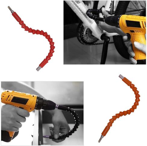 4 Pcs Flexible Drill Bit Extension, Screwdriver Soft Shafts, 11.6 inch, FineGood Universal Drill Connection - Black, Red, Blue, Orange in Saudi Arabia