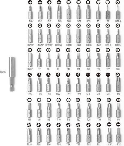 TORX PLUS IPR, Torx Plus 5-Point Tamper-Proof Security Bits (IPR 7-IPR 40), 25mm, 10 -Pieces, High Grade S2 Steel in Saudi Arabia