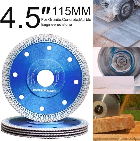 5Pcs/Box 4 in Diamond Saw Blade,Super Thin Porcelain Blade | Wet or Dry for Fast and Chip-Free Cutting of Porcelain Tile Granite Marble,5/8" to 7/8" Arbor Hole in Saudi Arabia