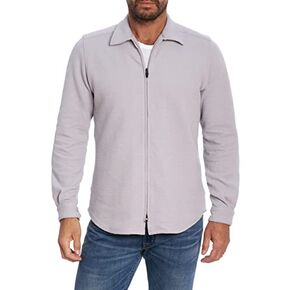 Robert Graham Men's Roebuck Knit Shirt Jacket, Cotton-Blend Zip-up Coat