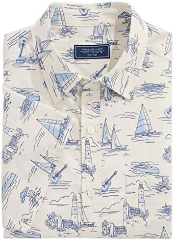 vineyard vines Men's Classic Fit Hamptons Scenic Short Sleeve Shirt in Saudi Arabia