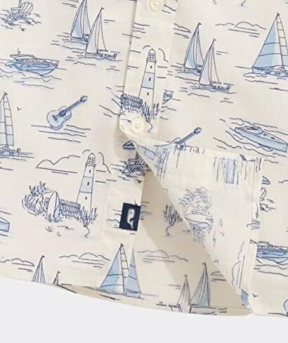vineyard vines Men's Classic Fit Hamptons Scenic Short Sleeve Shirt in Saudi Arabia