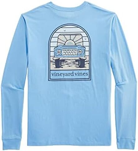 تي شيرت Vineyard Vines للرجال بأكمام طويلة وجيب على شكل طريق ذو مناظر طبيعية in Kuwait