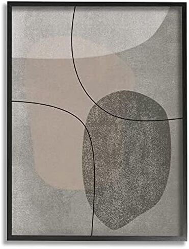 Stupell Industries Gray Pebble Like Shapes with Abstract Pattern, Designed by JJ Design House LLC Wall Plaque, 10 x 15, Grey in Saudi Arabia