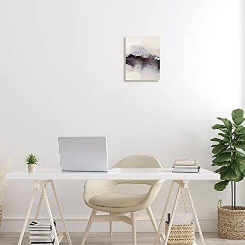 Stupell Industries Abstract Black Watercolor Paint Fade Fluid Ink Ombre, Design by Kippi Leonard Wall Plaque, 10 x 15, Beige in Saudi Arabia