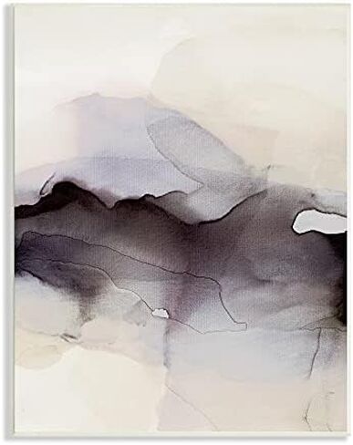 Stupell Industries Abstract Black Watercolor Paint Fade Fluid Ink Ombre, Design by Kippi Leonard Wall Plaque, 10 x 15, Beige in Saudi Arabia