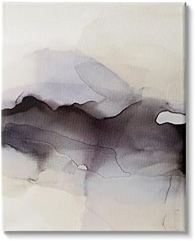 Stupell Industries Abstract Black Watercolor Paint Fade Fluid Ink Ombre, Design by Kippi Leonard Wall Plaque, 10 x 15, Beige in Saudi Arabia
