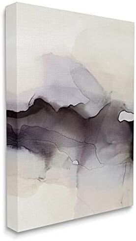 Stupell Industries Abstract Black Watercolor Paint Fade Fluid Ink Ombre, Design by Kippi Leonard Wall Plaque, 10 x 15, Beige in Saudi Arabia