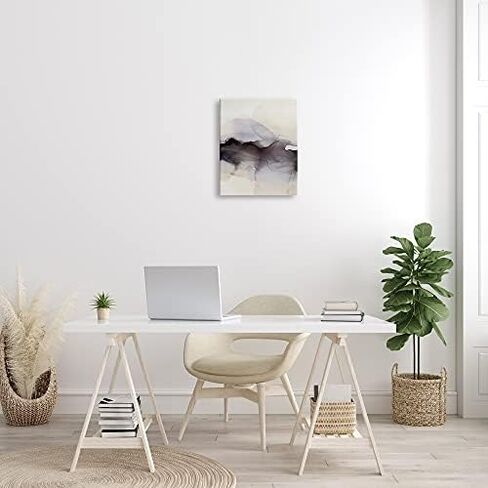 Stupell Industries Abstract Black Watercolor Paint Fade Fluid Ink Ombre, Design by Kippi Leonard Wall Plaque, 10 x 15, Beige in Saudi Arabia