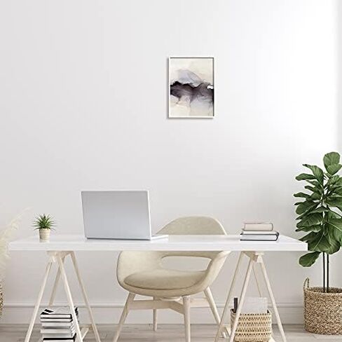 Stupell Industries Abstract Black Watercolor Paint Fade Fluid Ink Ombre, Design by Kippi Leonard Wall Plaque, 10 x 15, Beige in Saudi Arabia