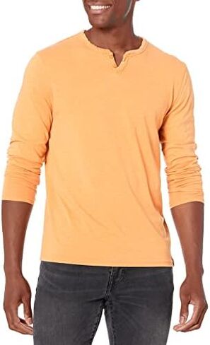 تي شيرت رجالي ماركة Lucky Brand Venice Burnout برقبة طويلة الأكمام برقبة طويلة من الشق Venice Burnout برقبة طويلة الأكمام in Saudi Arabia
