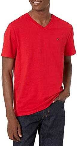 Tommy Hilfiger Men's V-Neck Flag T-Shirt in Saudi Arabia