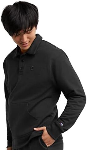 Champion Men's Powerblend Open Hem Rugby, C Logo in Saudi Arabia