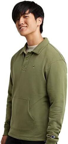 Champion Men's Powerblend Open Hem Rugby, C Logo in Saudi Arabia