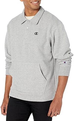 Champion Men's Powerblend Open Hem Rugby, C Logo in Saudi Arabia