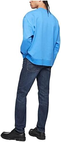 Calvin Klein Men's Relaxed Fit Logo French Terry Crewneck Sweatshirt in Kuwait