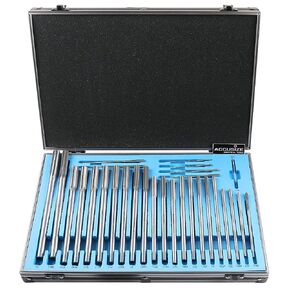 Accusize Industrial Tools Fractional Sizes 1/8" Thru 1/2" by 16th HSS M2 Premium Chucking Reamer Set, Right Hand Cut, 7pcs/Set, 5528-SH00 in Kuwait
