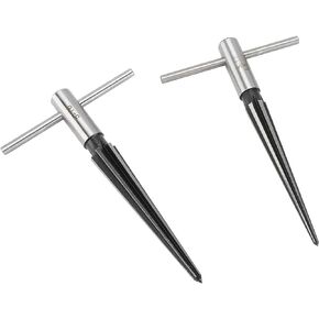 YaeKoo 2 pcs Tapered Reamer T Handle 6 Fluted Chamfer Bridge Pin Hole Hand Held Reamer Sizes 1/8"-1/2" (3-13mm) & 5''-5/8'' (5-16mm) Handle Drilling Tools in Saudi Arabia