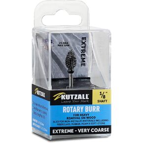 Kutzall Original Flame Rotary Burr, 1⁄8" Shaft, Coarse - Wood Carving Bit for Dremel, Foredom, DeWalt, Milwaukee. Abrasive Tungsten Carbide, 1⁄4" (6.3mm) Dia. X 1⁄2" (12.7mm) Length, FL-14-E in Saudi Arabia