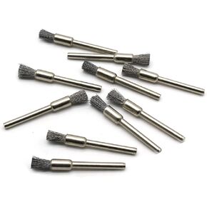 TMAX 10p Nylon Plastic Bristle 3/4" Flat Wire Brush Wheel for Dremel & | 1/8" Shank Common Usage| Compatible With Dremel And Other Rotary Tool | Rust Removal, Corrosion & Surface Scrubbing in Saudi Arabia