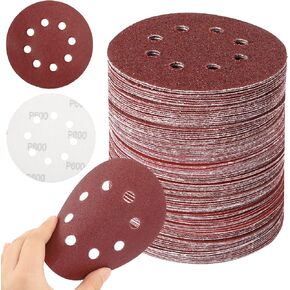 165 قطعة من ورق الصنفرة المداري 5 بوصة 8 فتحات لاصقة لأوراق الصنفرة لسنفرة دوارة عشوائية 40 60 80 120 180 240 320 400 600 حبيبة STUHAD in Kuwait