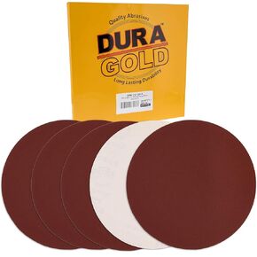 Dura-Gold Premium 12" Sanding Discs - 60 Grit (Box of 5) - Sandpaper Discs with PSA Self Adhesive Stickyback, Fast Cutting Aluminum Oxide Abrasive - Drywall, Floor, Woodworking, Automotive, Sander