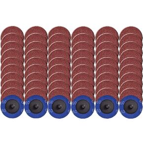 Tshya Quick Change Twist on Disc, 60 Pcs 60Grit 2 inch Sanding Discs Aluminum Oxide Coated Die Grinder Accessories, for Surface Prep (P60) in Saudi Arabia
