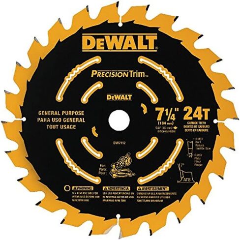 DEWALT DW7116PT DEWALT DW7116PT 60T Precision Trim Miter Saw Blade, 7-1/4" in Kuwait