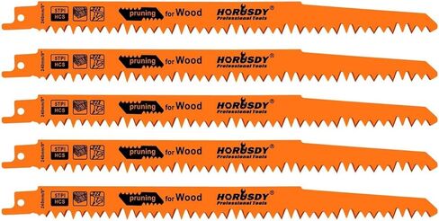 HORUSDY 9-Inch Wood Pruning Reciprocating Saw Blades, 5TPI Saw Blades - 5 Pack in Kuwait
